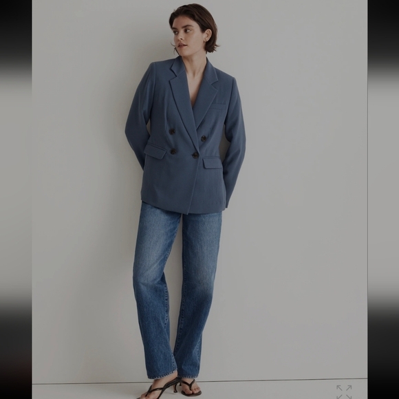 Madewell The Rosedale Blazer in Crepe. COLOR: Nighttime Size 6. New.Crafted of - Picture 2 of 10